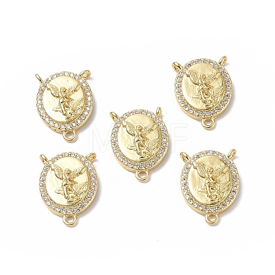 Eco-Friendly Rack Plating Brass Micro Pave Cubic Zirconia Chandelier Components Links KK-F845-11G-1