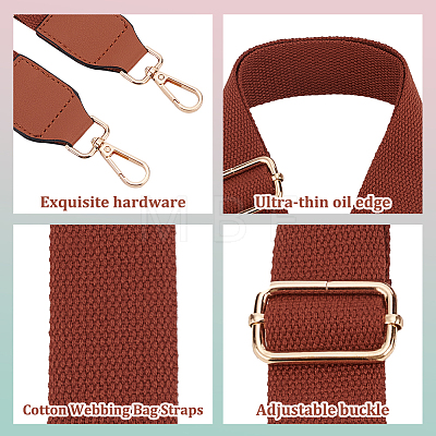 Cotton Adjustable Webbing Bag Straps PURS-WH0005-72LG-03-1