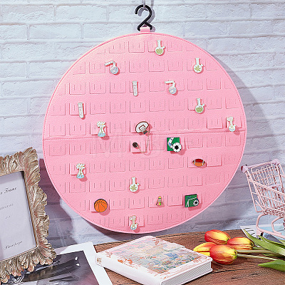 Double-sided Soft Felt Wall-Mounted Jewelry Hanging Rolls AJEW-WH0323-32A-1