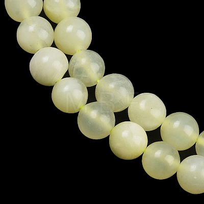 Natural New Jade Stone Round Bead Strands G-O039-16-8mm-A-1