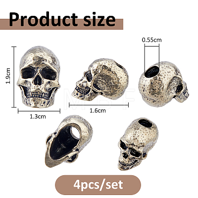 4Pcs Brass European Beads KK-FH0008-40AS-1