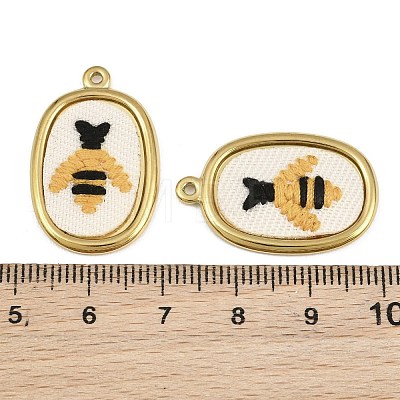 304 Stainless Steel & Embroidered Pendants SA-CBA1ED9-09G-1
