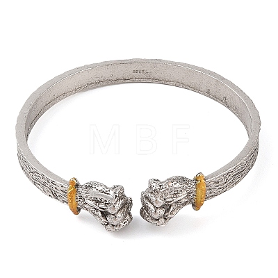 Fist Tibetan Style Alloy Cuff Bangles BJEW-P337-04AS-1