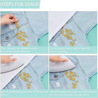  12Pcs 6 Style Polyester Computerized Embroidered Cloth Patch DIY-NB0007-03-1