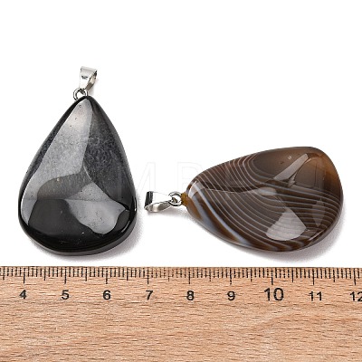 Natural Banded Agate Pendants GG-K002-05E-1