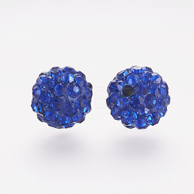 Polymer Clay Rhinestone Beads X-RB-K050-10mm-C19-1