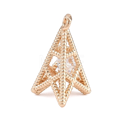 Brass Micro Pave Clear Cubic Zirconia Pendants KK-D265-06G-1