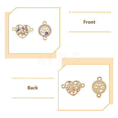 SUPERFINDINGS 18Pcs 9 Styles Alloy Crystal Rhinestone Connector Charms FIND-FH0008-66-1