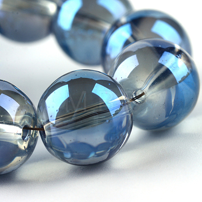 Electroplate Glass Beads Strands EGLA-Q062-8mm-A14-1
