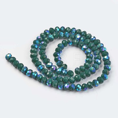 Electroplate Opaque Solid Color Glass Beads Strands EGLA-A034-P8mm-L06-1