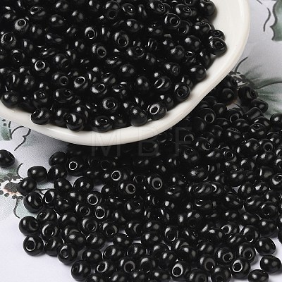 6/0 Opaque Baking Paint Glass Seed Beads SEED-M012-02A-12-1