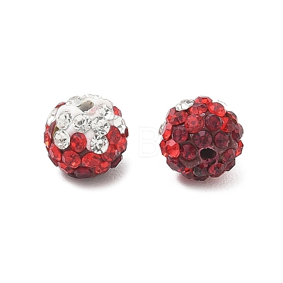 Handmade Polymer Clay Rhinestone Beads RB-CBAFAF8-01H-1