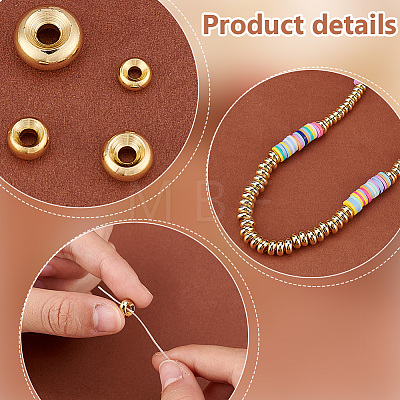   120Pcs 4 Styles Brass Spacer Beads KK-PH0006-63-1