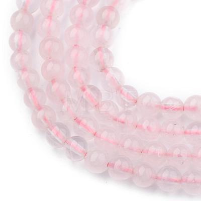 Natural Rose Quartz Round Bead Strands G-P072-05-4mm-1