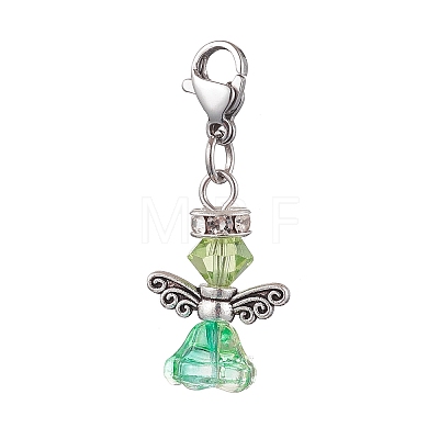 Angel Glass Pendant Decorations HJEW-TA00207-1