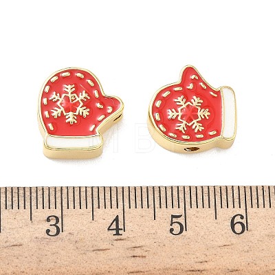 Christmas Brass Enamel Beads KK-I474-G06-1