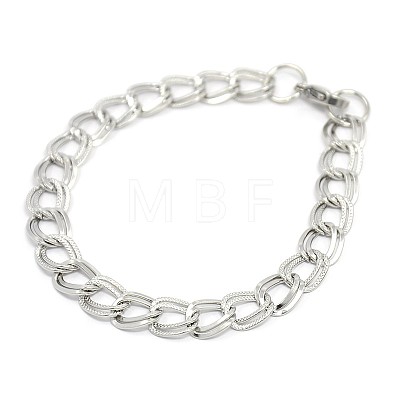 Fashionable 304 Stainless Steel Cuban Link Chain Bracelets STAS-A028-B059-1