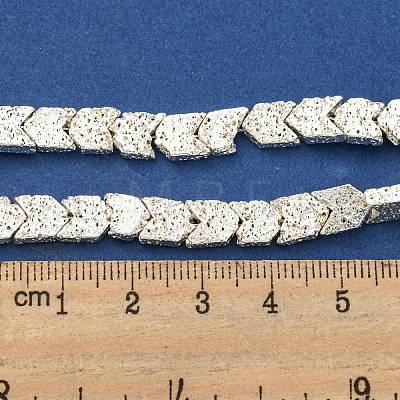 Electroplated Natural Lava Rock Beads Strands G-I360-X02-04-1