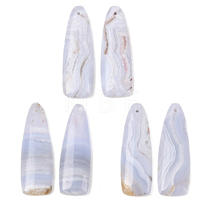 Natural Blue Lace Agate Pendants G-K381-21B-1