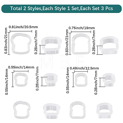 6Pcs 2 Styles Plastic Soft Clay Mold TOOL-SC0001-89-1