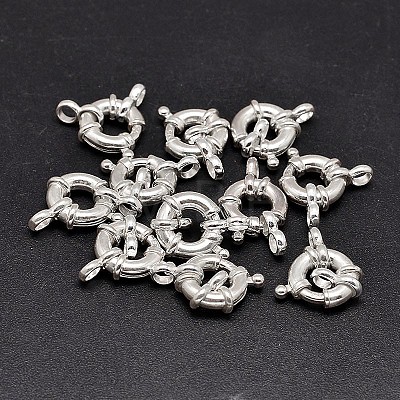 925 Sterling Silver Spring Ring Clasps Sets STER-F014-07B-1