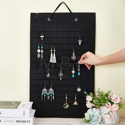 Soft Felt Wall-Mounted Earring Hanging Display Bags EDIS-WH0005-35-1