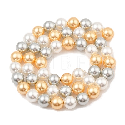 Baking Painted Pearlized Glass Pearl Round Bead Strands PEAR-H019-02C-06-1