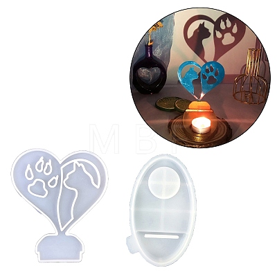 Heart Candle Holder DIY Silhouette Silicone Molds SIL-F007-12C-1