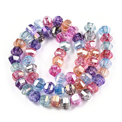 Transparent Electroplate Glass Beads Strands X-EGLA-N006-078I-1