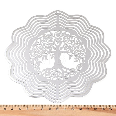 201 Stainless Steel 3D Rotating Hanging Wind Spinner STAS-B122-01P-08-1