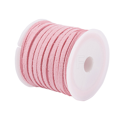3x1.5mm Pink Flat Faux Suede Cord X-LW-R003-9-1