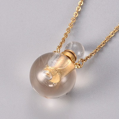 Natural Quartz Crystal Openable Perfume Bottle Pendant Necklaces G-K295-D-G-1