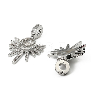 Brass Micro Pave Cubic Zirconia Peg Bails Charms KK-D106-14P-1