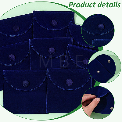 Square Velvet Jewelry Package Bags ABAG-WH0035-055C-01-1