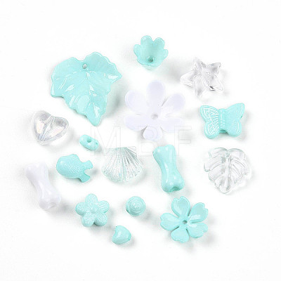 Transparent & Opaque Acrylic Beads TACR-T028-26E-1