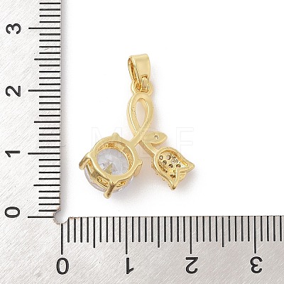 Brass Micro Pave Cubic Zirconia Pendants ZIRC-I069-01G-05-1