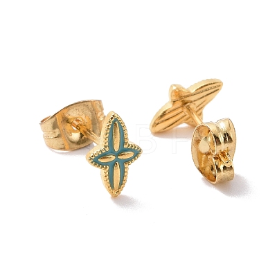 Enamel Star Stud Earrings with 316L Surgical Stainless Steel Pins EJEW-P204-01G-01-1