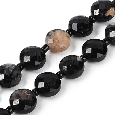 Natural Black Tourmaline Beads Strands G-B094-A12-01-1