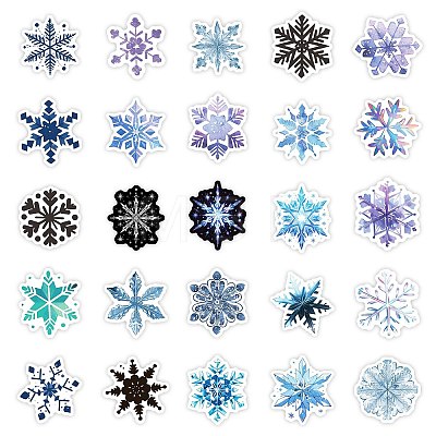 50Pcs Snowflake Paper Stickers DIY-P085-04-1