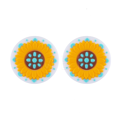 Flower Theme Silicone Focal Beads SIL-SZC0002-07A-1