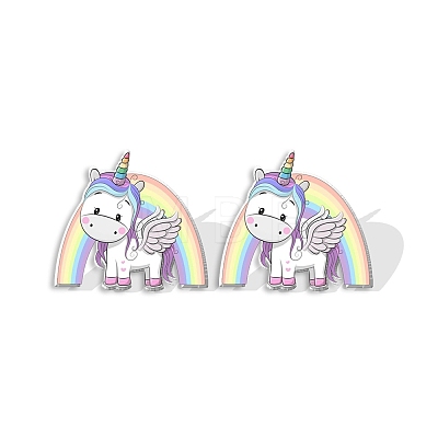 Acrylic Unicorn Stud Earrngs for Women PW-WGBF812-13-1