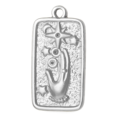 304 Stainless Steel Pendant Rhinestone Pendants PW-WGDFA9E-01-1