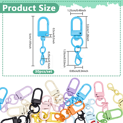 30Pcs Baking Paint Alloy Screw Clasps FIND-NB0006-10-1