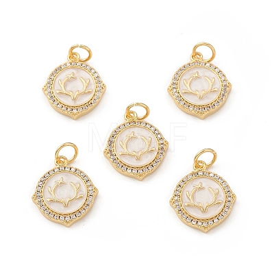 Eco-Friendly Brass Micro Pave Cubic Zirconia Pendants KK-I698-15G-1