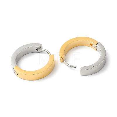 Two Tone Brass Flat Hoop Earrings EJEW-P228-02-1