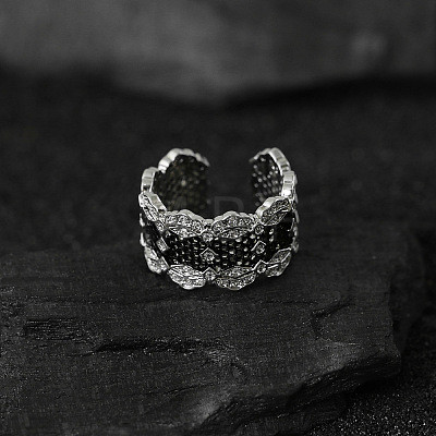 Alloy Micro Pave Cubic Zirconia Cuff Rings FS-WG8F0AC-01-1