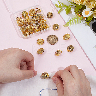 30Pcs 5 Styles Zinc Alloy Shank Buttons BUTT-ME0001-18-1