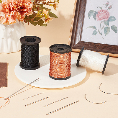 3 Rolls 3 Colors Braided Nylon Thread NWIR-CY0001-03-1