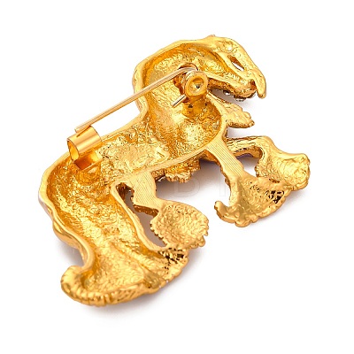 Horse Alloy Crystal Rhinestone Brooch JEWB-Q045-01G-1