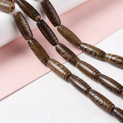 Tibetan Style dZi Beads Strands G-A024-01I-1